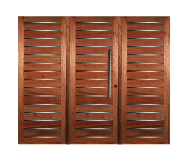 Portón De Abrir Ciego Estilo Moderno Con Apliques