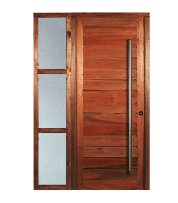 Puerta Estilo Moderno Ciega Con Lateral No Adosado Y Barral 1.50Mts
