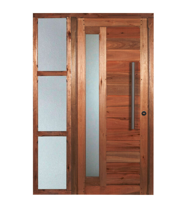 Puerta Estilo Moderno Vidrio Lateral Con Lateral No Adosado